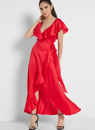 Ruffle Wrap Dress