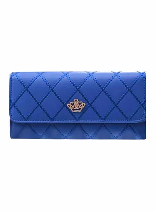 Multifunctional Leather Wallet Royal Blue 