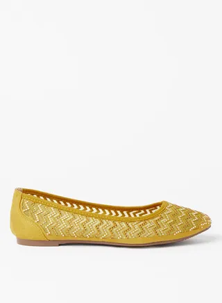 Embellished Stylish Ballerina Yellow 