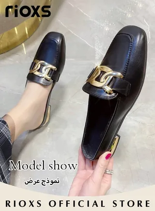 Women's Flat Mules Closed Toe Sandals Fashion Comfortable Slippers Slip-On Backless Mule Shoes 