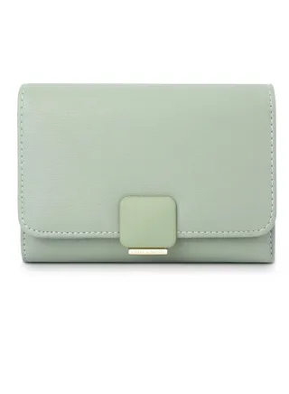 Small Wallet for Women TERRIFI Ladies Small Compact Ins Style PU Leather RFID Blocking Tri folded Envelope Wallets Credit Card Holder Organizer with Zipper Pocket Mini Lady Purse Green 