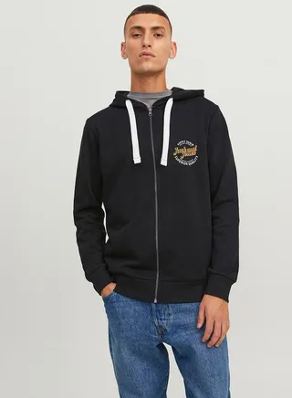 Logo Print Full Zip Hoodie