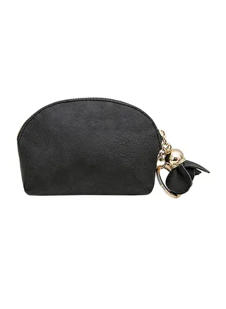 Zipper Closure Coin Purse Black 