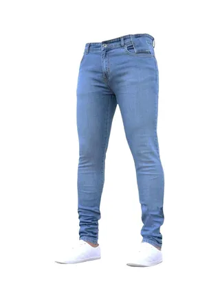 Solid Skinny Fit Jeans Light Blue 