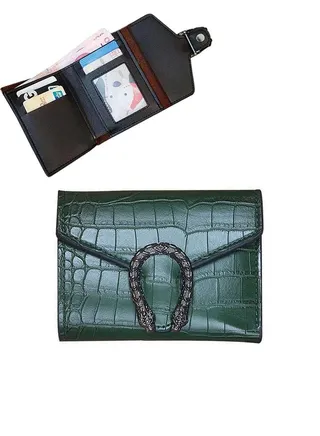 Small Purses for Women Fashion Stone Pattern Girls Wallet Thin and Light Card Holder Organizer (Green) 