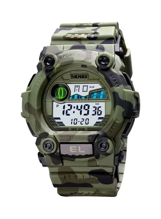 Kids' Water Resistant Digital Sports Watch J4605GR-L - 35 mm - Green/Black 