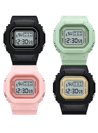 4Pcs Kids Water Resistant Digital Watch 