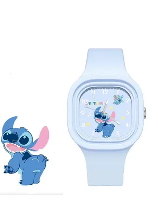 Stitch Cartoon Skin Feel Silicone High Quality Watch Sky Blue 