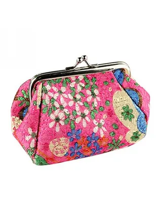 Embroidered Coin Purse Multicolour 