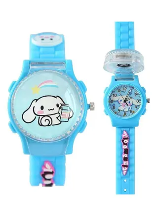 New Sanrio Cinnamon Cartoon Flip Cover Children's Watch (Cover can be rotated) 