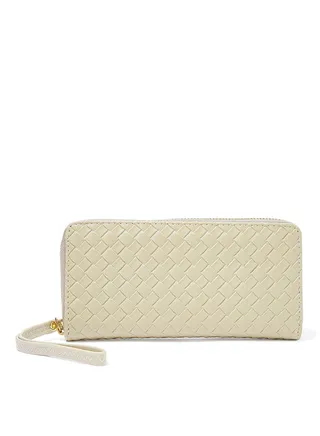 Wristlet Detail Long Wallet Ivory 