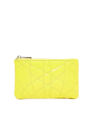 Snakeskin Panel Quilted Crossbody Bag Yellow 
