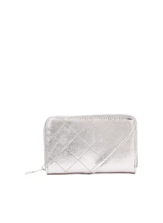 Quilted Panel Wallet Silver 