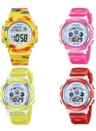 4PCS Children's Waterproof Rubber Digital Watch 