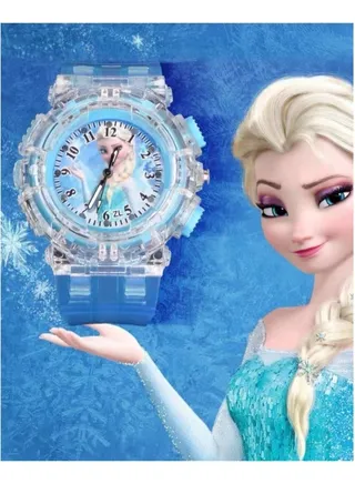Frozen Elsa Girls Watch, Cartoon Digital Watch for Kids, Child Colorful Luminous Cartoon Quartz Wrist Watch 