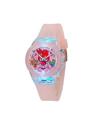 Kids Smartwatches Watch Bracelet Luminous with 3D  Cartoon Silicone Children Toddler Wrist Watch Bangle Little Child Toys for Girls Kids  Pink 