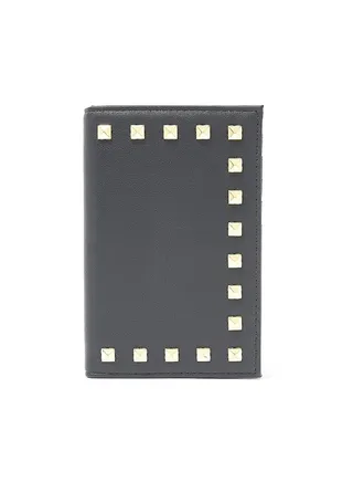 Studded Bifold Long Wallet Black 