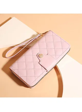 Soft PU Leather Ladies Clutch Handbag for Women Long Wallet Money and Card Holder Bag 10*3*19.5cm 