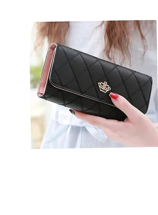 Multifunctional Leather Wallet Black 