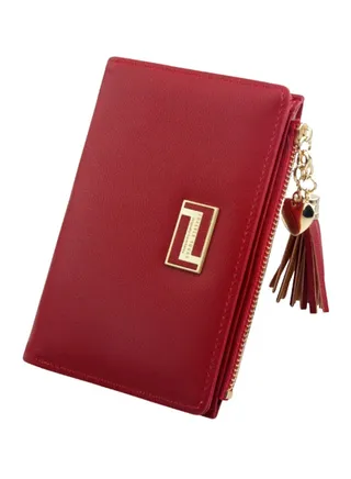 Tassel Decor Fashion Wallet Red 