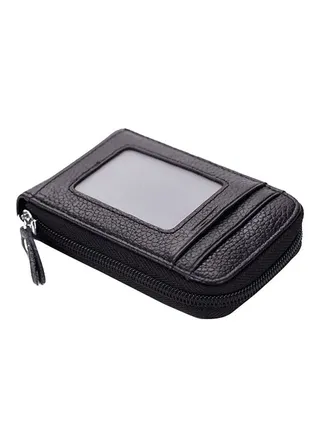Multifunctional Leather Credit Card Holder Black 