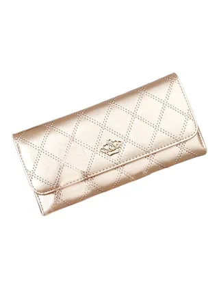 Multifunctional Leather Wallet Champagne Gold 