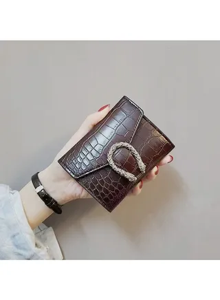 Crocodile Pattern Wallet Brown 