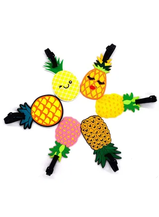 6Pcs Luggage Tags, Waterproof ID Tag Multicolor Band Loop Air Suitcase Identification Tag, Fruit Pineapple Themed Identification Tag, Ladies Kids Suitcase Travel Bag Luggage Tag, Men's Suitcase 