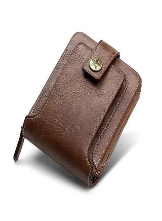Men's Short Wallet Fashion Retro Multifunctional Wallet Zipper Buckle 30% Card Bag 