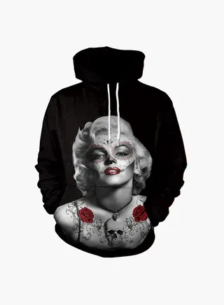 3D Printing Long Sleeve Hoodie Black 