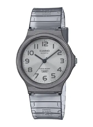 Casio Unisex Watch Classic Casual Analog translucent color Silver Dial Resin Band MQ-24S-8BDF 