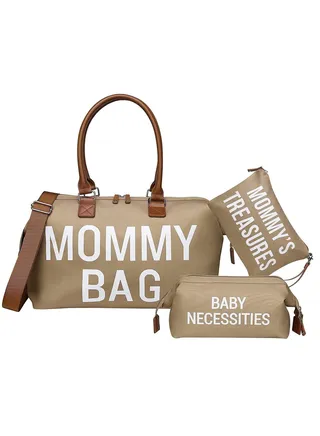 3-Piece Set Diaper Bag Tote, Mommy Bag for Hospital, Large Capacity Waterproof Baby Bag for Mom Travel, Hospital Bag for Labor and Delivery with Baby Necessities Bag 