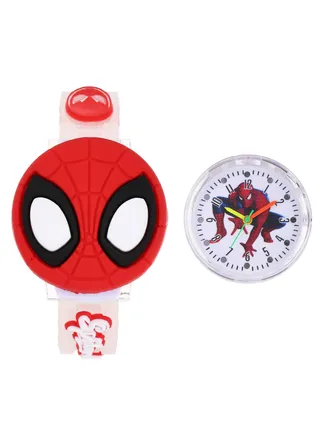 New Colorful Luminous Flip Anime Spider-Man Children's Watch (Dial Colorful Light Strap Luminous) 