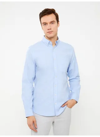 Regular Fit Long Sleeve Oxford Men's Shirt 