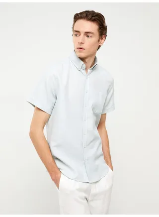 Regular Fit Men's Short Sleeve Dobby Shirt 