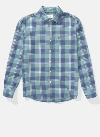 AE Slim Fit Plaid Button-Up Shirt 