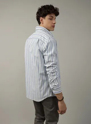 AE Striped Everyday Oxford Button-Up Shirt 