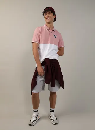 AE Colorblock Logo Flex Pique Polo Shirt 