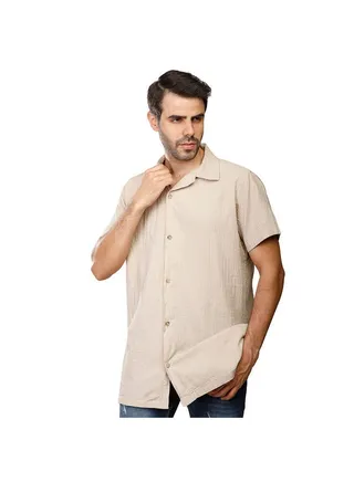 COUP Regular Basic Shirt For Men - Beige - M 