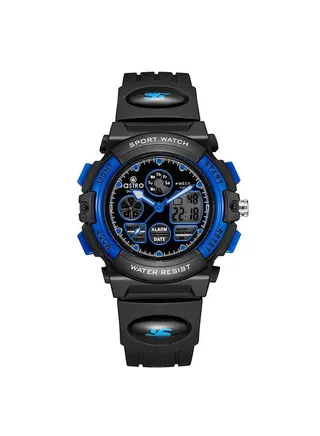 Kids Unisex Analog+Digital Round Shape Polyurethane Wrist Watch A23806-PPBL - 39 Mm 