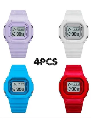 4Pcs Kids Water Resistant Digital Watch 