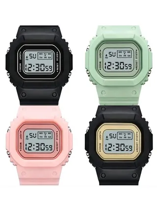 4Pcs Kids Water Resistant Digital Watch 