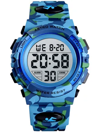 Kids Unisex Digital Round Shape Plastic Wrist Watch A9934-PPLS - 43 Mm 