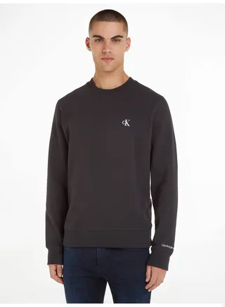 Men's Cotton Blend Fleece Sweatshirt, Black 
