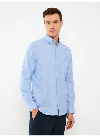 Regular Fit Long Sleeve Poplin Men's Shirt 