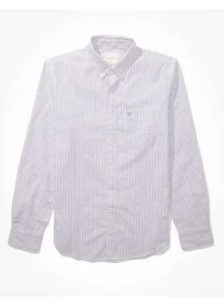 AE Striped Slim Fit Oxford Button-Up Shirt 