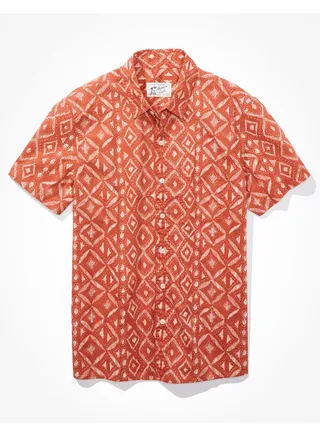 AE Printed Button-Up Resort Shirt 