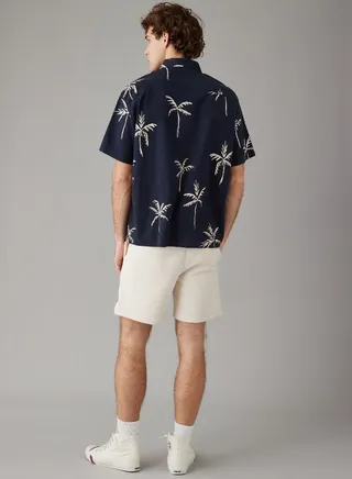 AE Printed Button-Up Poolside Shirt 