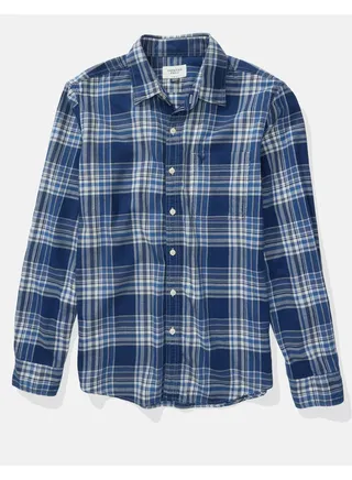 AE Slim Fit Plaid Button-Up Shirt 