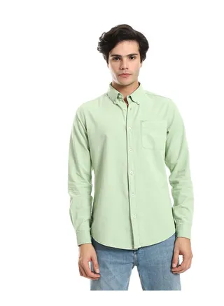Button Down Collar Long Sleeves Shirt 